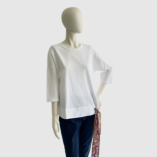 ヘルノ(HERNO)のHERNO ヘルノ レディース Tシャツ ホワイト スカーフ付き(Tシャツ(半袖/袖なし))
