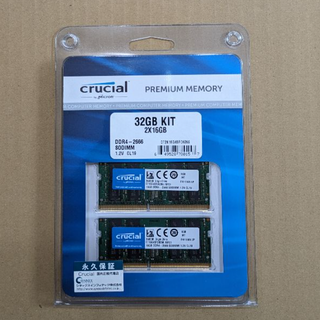 クルーシャル(crucial)のCrucial DDR4-2666 SODIMM 32GB(16GB×2)(PCパーツ)