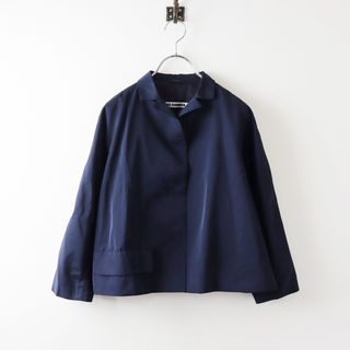 ジルサンダー(Jil Sander)のアーカイブ ラフ期 ジルサンダー JIL SANDER シルクブレンド クロップド ジャケット 36/紺 デザイナーズ 片ポケット【2400013901642】(その他)