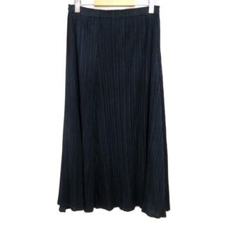 PLEATS PLEASE ISSEY MIYAKE - PLEATS PLEASE(プリーツプリーズ) ロングスカート サイズ2 M レディース美品  - ダークネイビー プリーツ/ウエストゴム