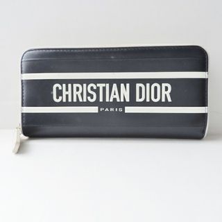 クリスチャンディオール(Christian Dior)のDIOR/ChristianDior(ディオール/クリスチャンディオール) 長財布 ディオール ヴァイブ 黒×白 ラウンドファスナー レザー(財布)