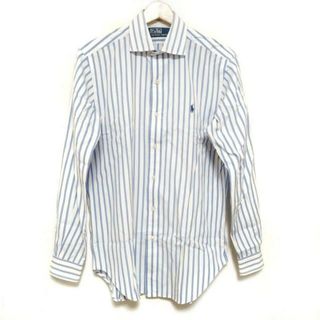 ポロラルフローレン(POLO RALPH LAUREN)のPOLObyRalphLauren(ポロラルフローレン) 長袖シャツ サイズS メンズ - 白×ブルー ストライプ(シャツ)