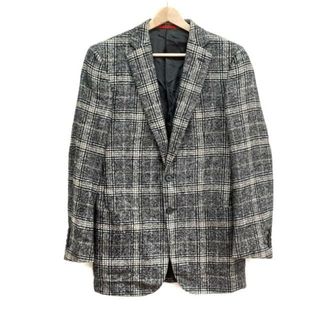 ISAIA(イザイア) ジャケット メンズ美品  - 黒×ブラウン×白 長袖/UNITED ARROWS/チェック柄/秋/冬 ウール、ナイロン(その他)