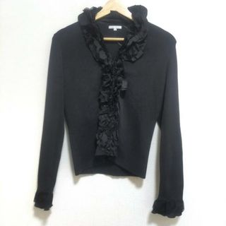 トゥービーシック(TO BE CHIC)のTO BE CHIC(トゥービーシック) カーディガン サイズ2 M レディース美品  - 黒 長袖/レース/フリル(カーディガン)