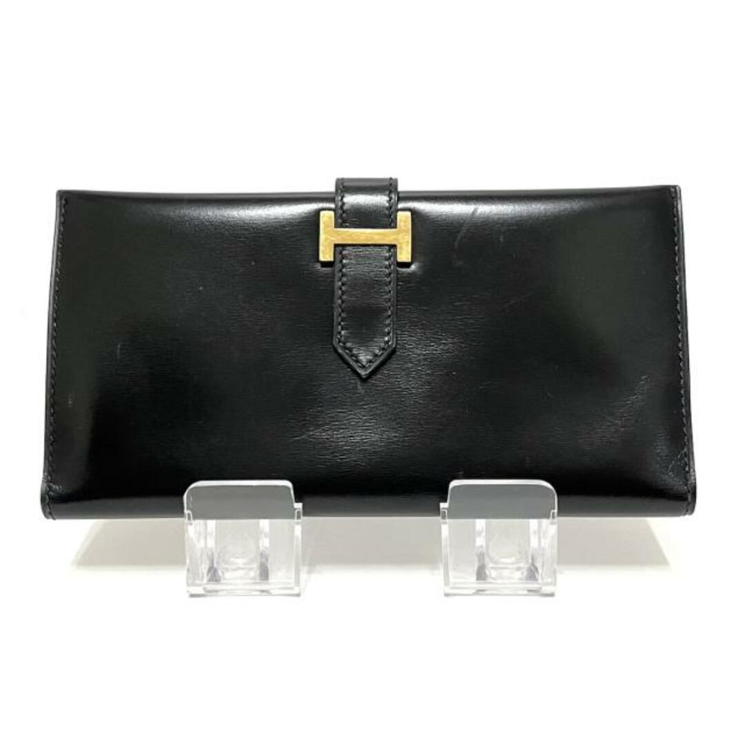 HERMES エルメス ベアン ゴールド金具 ボックスカーフ 長財布 - 小物 HERMES エルメス ベアン ゴールド金具 ボックスカーフ 長財布 - 小物