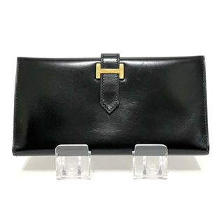 エルメス(Hermes)のHERMES(エルメス) 長財布 ベアン 黒 旧型金具/ゴールド金具 ボックスカーフ(財布)