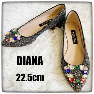 ダイアナ(DIANA)のDIANA ダイアナ グリッター バックル付パンプス size22.5cm(ハイヒール/パンプス)