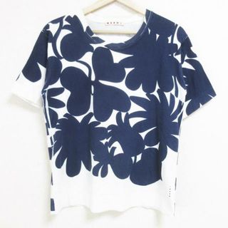 マルニ(Marni)のMARNI(マルニ) 半袖Tシャツ サイズ38 S レディース - ダークネイビー×白 クルーネック(Tシャツ(半袖/袖なし))