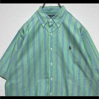 ラルフローレン(Ralph Lauren)のラルフローレン BDシャツ グリーン パープルストライプ マルチポニー刺繍(シャツ)