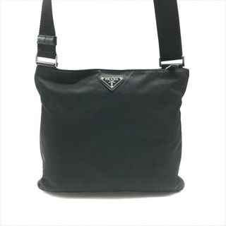 プラダ(PRADA)の良品 PRADA プラダ ナイロン 三角ロゴ レザー ブラック ショルダー バッグ 男女兼用 k2094(ショルダーバッグ)