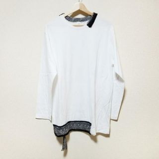 ワイズ(Y's)のY's(ワイズ) 長袖カットソー サイズ2 M メンズ美品  - 白×黒×グレー(Tシャツ/カットソー(七分/長袖))