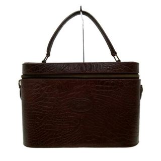 マルベリー(Mulberry)のMULBERRY(マルベリー) バニティバッグ - ダークブラウン 型押し加工 レザー(その他)