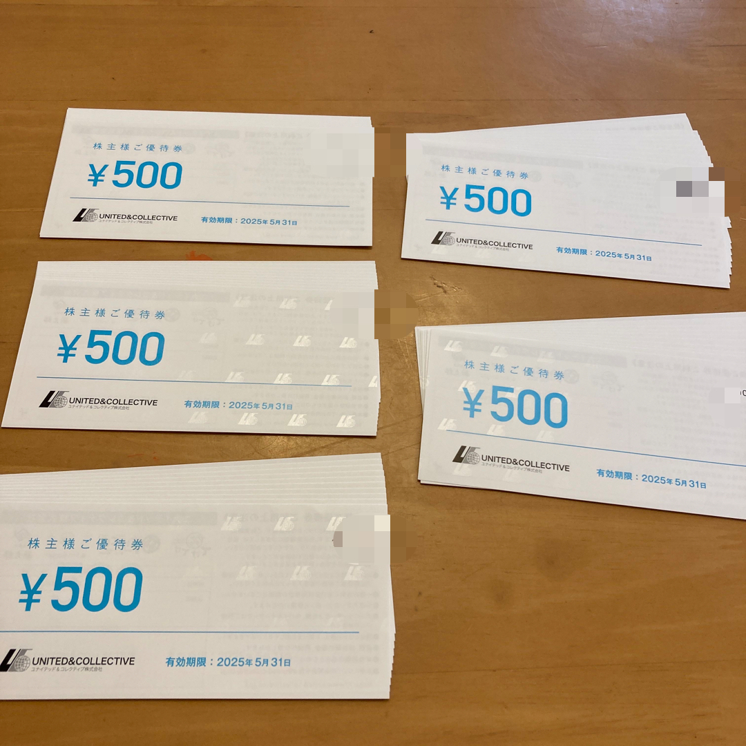 ユナイテッドコレクティブ 株主優待券 25000円分 優待券/割引券 ユナイテッドコレクティブ 株主優待券 25000円分 優待券/割引券