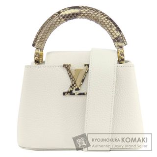 ルイヴィトン(LOUIS VUITTON)のLOUIS VUITTON N98477 カプシーヌMINI ハンドバッグ トリヨンレザー パイソン レディース(ハンドバッグ)