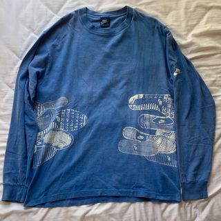 ナイキ(NIKE)のヴィンテージ  NIKE ナイキ 80's 紺タグ アウトソールプリント ロンT(Tシャツ/カットソー(半袖/袖なし))