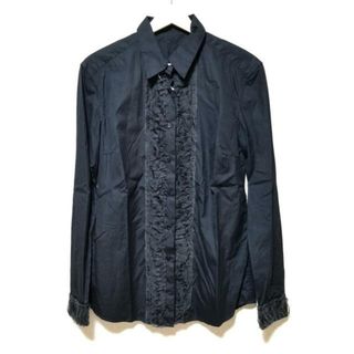 ERMANNO SCERVINO(エルマノシェルビーノ) 長袖シャツブラウス サイズ44 L レディース美品  - 黒 レース/フリル(シャツ/ブラウス(長袖/七分))