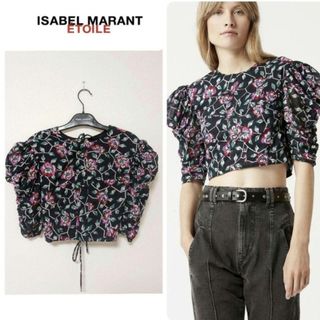 イザベルマラン(Isabel Marant)の【レア美品】イザベルマラン　花柄クロップド丈ブラウス(シャツ/ブラウス(半袖/袖なし))