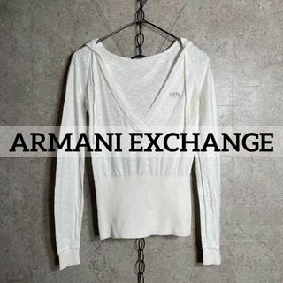 アルマーニエクスチェンジ(ARMANI EXCHANGE)のY2K ARMANI EXCHANGE サマーニット 透け感 短丈 変形パーカー(パーカー)