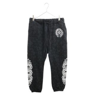 クロムハーツ(Chrome Hearts)のCHROME HEARTS クロムハーツ 24SS Graveyard Cemetery Cross Sweat Pants グレイブヤードセメタリークロススウェットパンツ 総柄 フローラルプリント ブラック(その他)