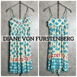 ダイアンフォンファステンバーグ(DIANE von FURSTENBERG)の90s DIANE VON FURSTENBERG ビーズリネンシルクワンピース(その他)