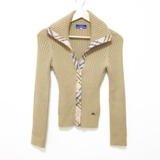 バーバリーブルーレーベル(BURBERRY BLUE LABEL)のBurberry Blue Label(バーバリーブルーレーベル) カーディガン サイズ38 M レディース - ベージュ×黒×マルチ 長袖/チェック柄(カーディガン)