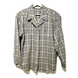 Burberry's(バーバリーズ) 長袖シャツブラウス サイズ9R レディース美品  - ベージュ×カーキ×マルチ チェック柄/肩パッド(シャツ/ブラウス(長袖/七分))