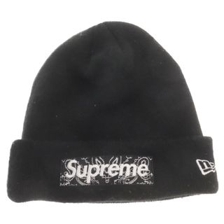 Supreme - SUPREME シュプリーム 19AW×NEW ERA Box Logo Beanie×ニューエラ ペイズリー柄 ボックスロゴ ニットキャップ ビーニー 帽子 ブラック