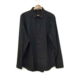 Dior HOMME(ディオールオム) 長袖シャツ サイズ42 M メンズ美品  - 433C529K7880 黒×ボルドー ビーズ