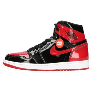 ナイキ(NIKE)のNIKE ナイキ AIR JORDAN 1 RETRO HIGH OG BRED PATENT エアジョーダン1レトロハイ ブレッド パテント ハイカットスニーカー ブラック/レッド US9/27cm 27cm 555088-063(スニーカー)