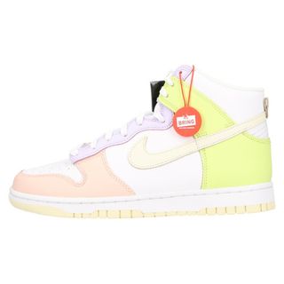 ナイキ(NIKE)のNIKE ナイキ WMNS DUNK HIGH CASHMERE DD1869-108 ウィメンズ ダンク ハイ カシミア ハイカットスニーカー US9/26cm ホワイト/イエロー(スニーカー)