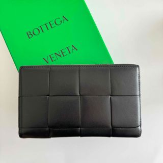 ボッテガヴェネタ(Bottega Veneta)のボッテガヴェネタ カセット ジップアラウンドウォレット 財布 長財布 黒(長財布)