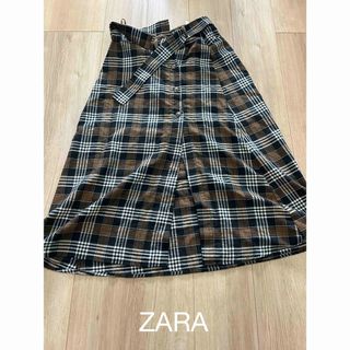 ザラ(ZARA)のZARA チェックスカート(ロングスカート)