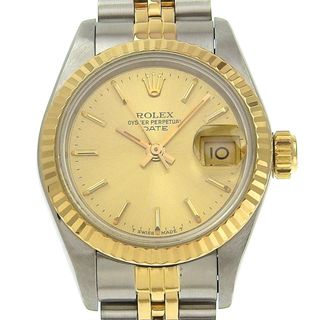 ロレックス(ROLEX)の【本物保証】 新品同様 ロレックス ROLEX デイトジャスト コンビ 69173 90番台(1985年頃) シャンパンゴールド文字盤 SS K18YG 2024/03OH済(腕時計)