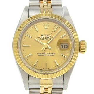 ロレックス(ROLEX)の【本物保証】 新品同様 ロレックス ROLEX デイトジャスト コンビ 69173 R番(1987年～1988年頃) シャンパンゴールド文字盤 SS/K18YG 自動巻(腕時計)