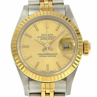 ロレックス(ROLEX)の【本物保証】 箱・保付 新品同様 ロレックス ROLEX デイトジャスト コンビ 69173 R番 シャンパンゴールド文字盤 SS/K18YG 自動巻 26ミリ(腕時計)