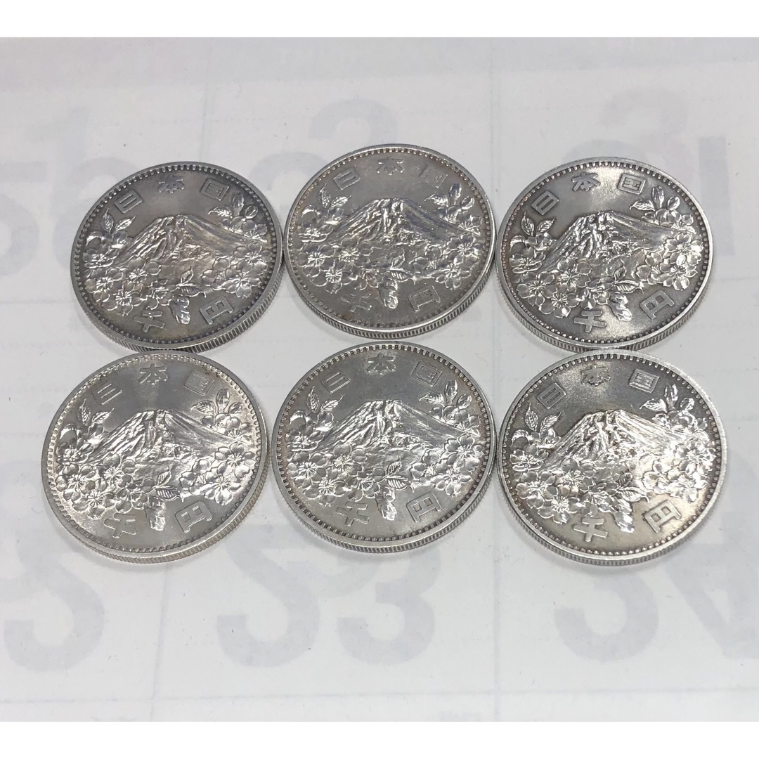 1964年 東京 オリンピック 1000円 銀貨 6枚 1964年 東京 オリンピック 1000円 銀貨 6枚