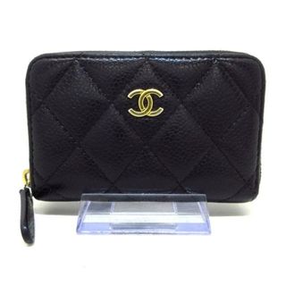 シャネル(CHANEL)のCHANEL(シャネル) コインケース美品  クラシック ジップ コインパース/マトラッセ 黒 ラウンドファスナー/ゴールド金具 キャビアスキン(コインケース)