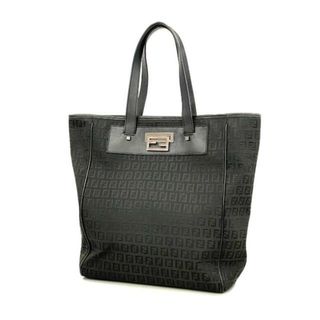 フェンディ(FENDI)の【4ie5291】フェンディ トートバッグ/ズッキーノ/ナイロンキャンバス/ブラック/シルバー金具 【中古】 レディース(トートバッグ)