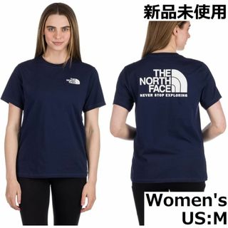 ザノースフェイス(THE NORTH FACE)の新品 ノースフェイス レディース スローバック Tシャツ 半袖 紺 US:M(Tシャツ(半袖/袖なし))