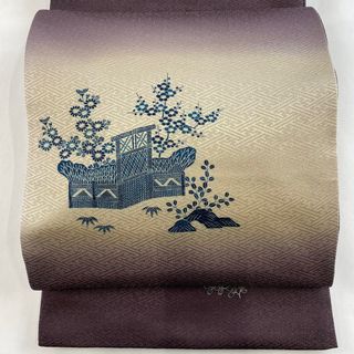 袋帯 美品 名品 お太鼓柄 正絹 【中古】(帯)