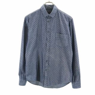 ザラ(ZARA)のザラマン ドット柄 長袖 シャツ S ネイビー ZARA MAN メンズ(シャツ)