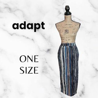 アダプト(adapt)の美品✨【adapt】リブタイトロングスカート　テロテロ　薄手　ウエストゴム(ロングスカート)