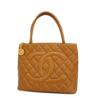 シャネル(CHANEL)の【4ma0276】シャネル トートバッグ/復刻トート/キャビアスキン/ブラウン/ゴールド金具 【中古】レディース(トートバッグ)