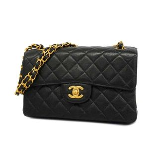 シャネル(CHANEL)の【4ma0297】シャネル ショルダーバッグ/マトラッセ/ダブルフェイス/Wチェーン/キャビアスキン/ブラック/ゴールド金具 【中古】 レディース(ショルダーバッグ)