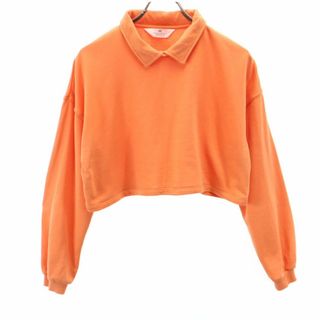 H&M - エイチアンドエム 長袖 ショート丈 スウェット 12-14A オレンジ H&M キッズ