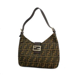 フェンディ(FENDI)の【4ma0246】フェンディ ショルダーバッグ/ズッカ/ナイロンキャンバス/ブラウン/シルバー金具 【中古】 レディース(ショルダーバッグ)