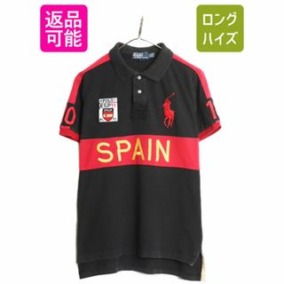 ラルフローレン(Ralph Lauren)のビッグポニー スペイン 代表 ポロ ラルフローレン 鹿の子 半袖 ポロシャツ メンズ XL ラガー シャツ タイプ ナンバリング 黒 大きいサイズ(ポロシャツ)