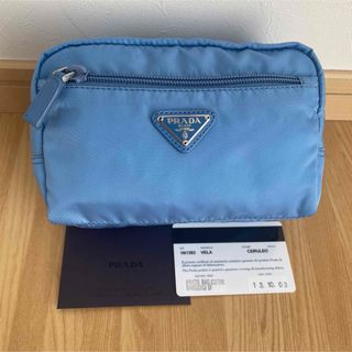 プラダ(PRADA)の新品未使用　国内正規品　PRADA プラダ  1N1393 コスメポーチ 水色(ポーチ)