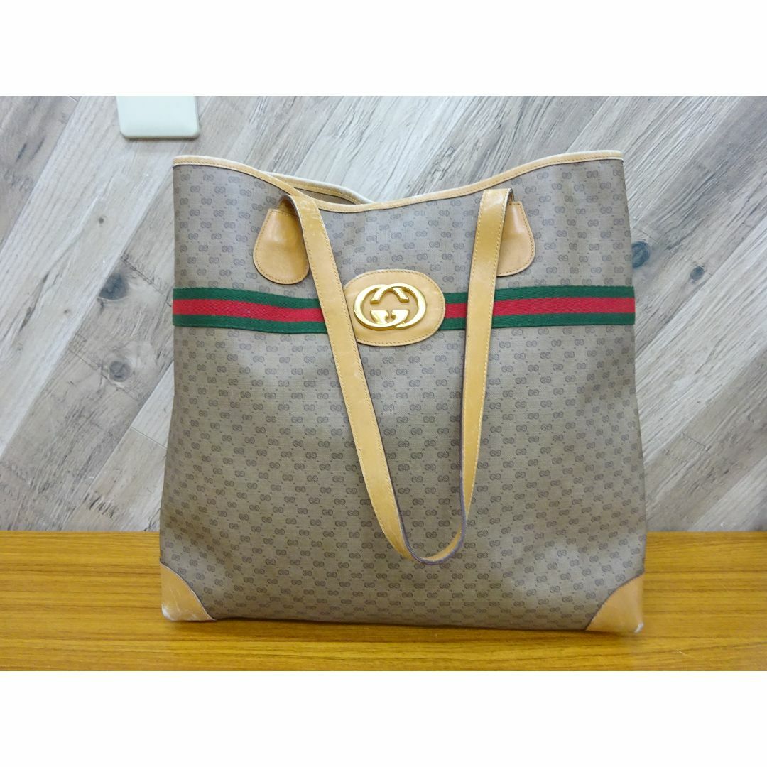 GUCCI - K三185/ オールドグッチ PVC レザー シェリーライン トートバッグ