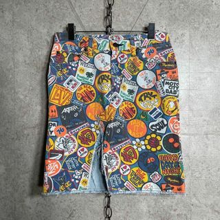 ヒステリックグラマー(HYSTERIC GLAMOUR)の00s Y2K HYSTERIC JEANS 総柄デニムミニスカート スリット(その他)